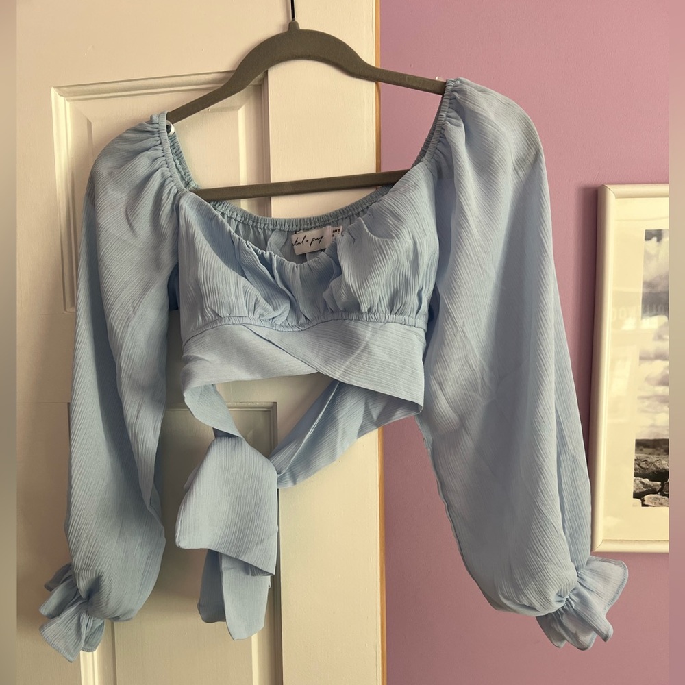 NWOT Petal and Pup light blue cropped blouse